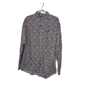 Cinch Men Western Rodeo Ranch Cowboy Button Down Shirt Paisley Design Size Large
